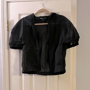 Yohji Yamamoto Y-3 adidas black mesh zip-up hoodie